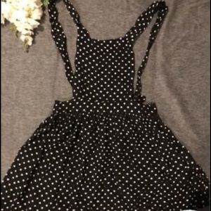 black/white Polka Dot overall skirt